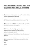 BMTCN EXAMINATION STUDY SHEET 2026  QUESTIONS WITH DETAILED SOLUTIONS