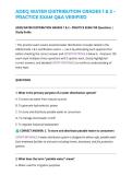 ADEQ WATER DISTRIBUTION GRADES 1 & 2 &ndash; PRACTICE EXAM Q&A VERIFIED