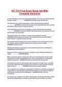 HIT 214 Final Exam Study Set With Complete Solutions