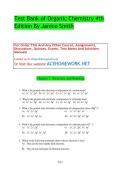 Test Bank of Organic Chemistry 4th  Edition By Janice Smith