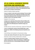 ATI 10&colon; CLINICAL JUDGEMENT PROCESS  QUESTIONS AND ANSWERS 2026 