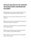 BPH NCLEX 2026 PRACTICE TEST QUESTIONS  AND DETAILED PATIENT CARE BREAKDOWN  FULL REVIEW 