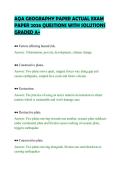 AQA GEOGRAPHY PAPER ACTUAL EXAM PAPER 2026 QUESTIONS WITH SOLUTIONS GRADED A&plus;
