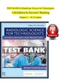 Test Bank For Radiologic Science for Technologists 12th Edition by Bushong&comma; Complete Guide Chapter 1-40&period;