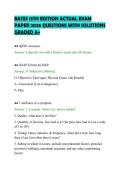 BATES 13TH EDITION ACTUAL EXAM PAPER 2026 QUESTIONS WITH SOLUTIONS GRADED A&plus;