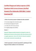 Certified Playground Safety Inspector &lpar;CPSI&rpar;  Questions With Correct Answers &lpar;Verified  Answers&rpar; Plus Rationales 2026 Q&A &vert; Instant  Download Pdf 