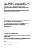 ATI RN COMMUNITY HEALTH PROCTORED FOR 2026  EXAM TEST BANK 50 QUESTIONS AND CORRECT  DETAILED ANSWERS &lpar;VERIFIED ANSWERS&rpar; &vert; 