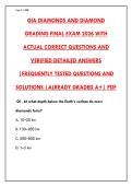 GIA Diamond Grading Final Exam 2026 &vert; 200 Practice Questions & Verified Answers &vert; Pass Your Certification