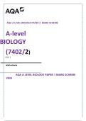 AQA A Level Biology Paper 2 Mark Scheme 2025 2025&sol; 2026 Exam Prep Questions and Answers PDF