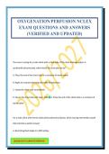 OXYGENATION AND PERFUSION EXAM PACKAGE DEAL 100&percnt; VERIFIED 2026&period;