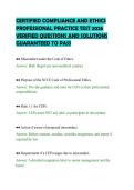 CERTIFIED COMPLIANCE AND ETHICS PROFESSIONAL PRACTICE TEST 2026 VERIFIED QUESTIONS AND SOLUTIONS GUARANTEED TO PASS