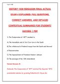 History 1020 FINAL Exam Practice Test &vert; 200 Questions with Answer Key & Explanations &vert; Pass Your U&period;S&period; History Survey &lpar;Reconstruction to Present&rpar;