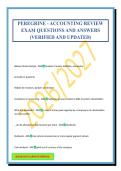PEREGRINE - ACCOUNTING REVIEW EXAM QUESTIONS AND ANSWERS &lpar;VERIFIED AND UPDATED&rpar;