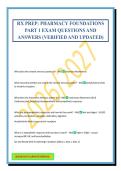 RX PREP&colon; PHARMACY FOUNDATIONS PART 1 EXAM QUESTIONS AND ANSWERS &lpar;VERIFIED AND UPDATED&rpar;
