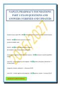 NAPLEX PHARMACY FOUNDATIONS PART 1 EXAM QUESTIONS AND ANSWERS &lpar;VERIFIED AND UPDATED&rpar;