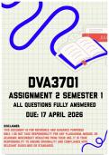 DVA3701 Assignment 2 Semester 1 Memo &vert; Due 17 April 2026