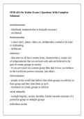 HTH 423 Ott Walter Exam 2 Questions With Complete Solutions