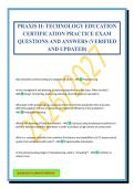 PRAXIS II&colon; TECHNOLOGY EDUCATION CERTIFICATION PRACTICE EXAM QUESTIONS AND ANSWERS &lpar;VERIFIED AND UPDATED&rpar;