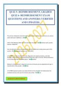 QUIZ 5- REIMBURSEMENT&comma; GRADED QUIZ 6- REIMBURSEMENT EXAM QUESTIONS AND ANSWERS &lpar;VERIFIED AND UPDATED&rpar;