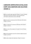 CAREGIVER CERTIFICATION ACTUAL EXAM  SCRIPT 2026 QUESTIONS AND SOLUTIONS  GRADED A&plus; 