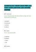COSMETOLOGY THEORY EXAM PREP 2026 STUDY GUIDE QUESTIONS AND ANSWERS VERIFIED