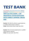 QME Exam LATEST 2026 ACTUAL EXAM WITH COMPLETE QUESTIONS AND CORRECT DETAILED ANSWERS &plus; 200 FREQUENTLY TESTED QUESTIONS &lpar;100&percnt; VERIFIED ANSWERS&rpar; &vert;ALREADY GRADED A&plus;&vert; &vert;&vert;PROFESSOR VERIFIED&vert;&vert; &vert;&vert;BRANDNEW&excl;&excl;&excl;&vert;&vert; &vert;  WITH CORRECT ANSWERS &vert; BRAND NEW