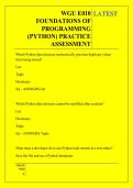 WGU E010  FOUNDATIONS OF  PROGRAMMING  &lpar;PYTHON&rpar; PRACTICE  ASSESSMENT  QUESTIONS AND ANSWERS 2026 - 2027