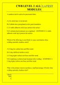 CWB LEVEL 2 ALL  MODULES QUESTIONS AND ANSWERS 2026 - 2027