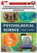 Test Bank for Psychological Science 6th Edition by Michael S&period; Gazzaniga &vert; Complete Guide with Verified Questions & Answers &lpar;ISBN&colon; 978-0393640342&rpar;