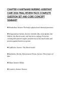 CHAPTER 4 HARTMANS NURSING ASSISTANT  CARE 2026 FINAL REVIEW PACK COMPLETE  QUESTION SET AND CORE CONCEPT  SUMMARY