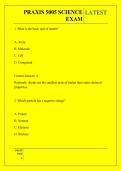 PRAXIS 5005 SCIENCE  EXAM QUESTIONS AND ANSWERS 2026 - 2027