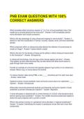 PNB EXAM QUESTIONS WITH 100&percnt; CORRECT ANSWERS
