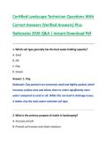 Certified Landscape Technician Questions With  Correct Answers &lpar;Verified Answers&rpar; Plus  Rationales 2026 Q&A &vert; Instant Download Pdf 