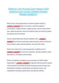 Palliative Care Nursing Exam Newest 2026  Questions and Correct Detailed Answers  Already Graded A&plus; 