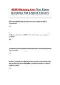 AAMI Mortuary Law Final Exam Questions and Answers