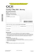 2025 OCR AS Level Economics H060&sol;01 Microeconomics Combined Test Paper & Answer Marking Guide