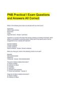 PNB Practical I Exam Questions and Answers All Correct