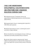 CHILD CARE UNDERSTANDING  DEVELOPMENTALLY 2026 REVISION NOTES  AND STRUCTURED EARLY CHILDHOOD  EDUCATION OVERVIEW GUIDE 