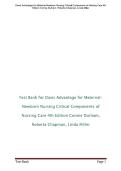 Test Bank &ndash; Davis Advantage for Maternal-Newborn Nursing&colon; Critical Components of Nursing Care 4th Edition by Connie Durham&comma; Roberta Chapman & Linda Miller &vert; Exam Questions & Solutions