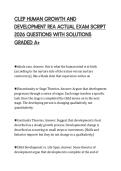 CLEP HUMAN GROWTH AND  DEVELOPMENT REA ACTUAL EXAM SCRIPT  2026 QUESTIONS WITH SOLUTIONS  GRADED A&plus;