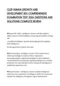 CLEP HUMAN GROWTH AND  DEVELOPMENT REA COMPREHENSIVE  EXAMINATION TEST 2026 QUESTIONS AND  SOLUTIONS COMPLETE REVIEW