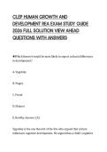 CLEP HUMAN GROWTH AND  DEVELOPMENT REA EXAM STUDY GUIDE  2026 FULL SOLUTION VIEW AHEAD  QUESTIONS WITH ANSWERS