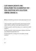 CLEP HUMAN GROWTH AND  DEVELOPMENT REA EXAMINATION TEST  2026 QUESTIONS WITH SOLUTIONS  VERIFIED GRADED A&plus;