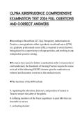 CLPNA JURISPRUDENCE COMPREHENSIVE  EXAMINATION TEST 2026 FULL QUESTIONS  AND CORRECT ANSWERS