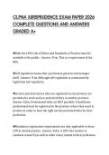 CLPNA JURISPRUDENCE EXAM PAPER 2026  COMPLETE QUESTIONS AND ANSWERS  GRADED A&plus; 