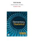 Test Bank for Elementary Statistics&comma; 14th edition by Mario F&period; Triola&comma; Chapter 1-15  &vert; All Chapters