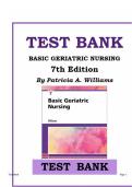 Test Bank &ndash; Basic Geriatric Nursing 7th Edition by Patricia A&period; Williams &vert; Exam Questions & Solutions