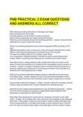 PNB PRACTICAL 2 EXAM QUESTIONS AND ANSWERS ALL CORRECT