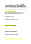 CSLB Trade Exam Sample Questions and Correct Answers