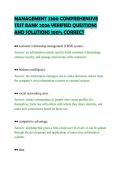 MANAGEMENT 3300 COMPREHENSIVE TEST BANK 2026 VERIFIED QUESTIONS AND SOLUTIONS 100&percnt; CORRECT